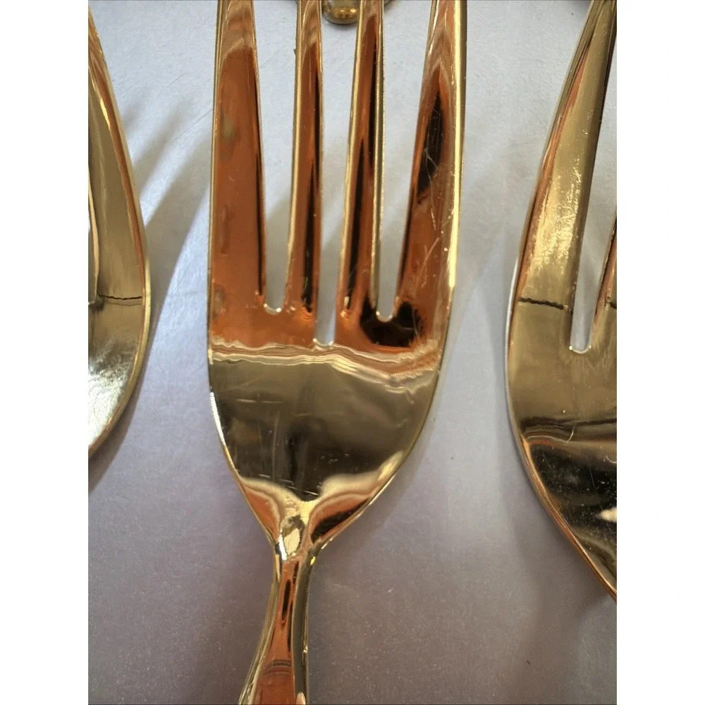 International Silver GOLDEN FLAIR Gold Electroplate EP‎ Flatware Set 26 Pieces